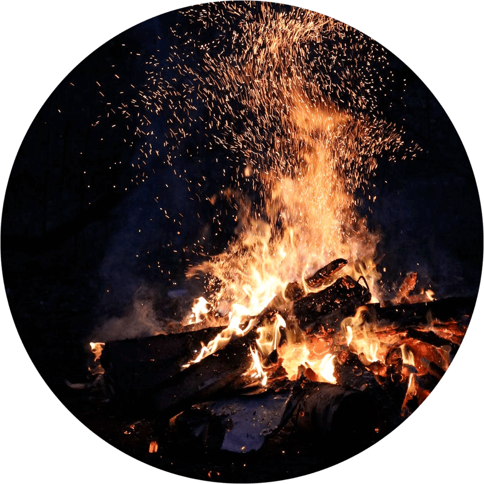 Campfire burning