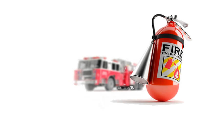 Fire truck and extinguisher